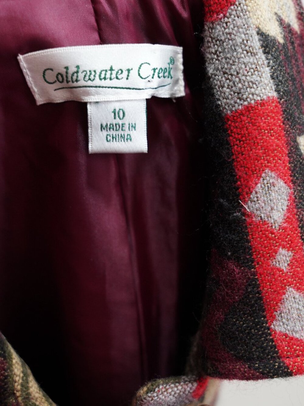 Coldwater Creek Southwestern Wool Blend Blazer Jacket size 10 - Picture 3 of 6